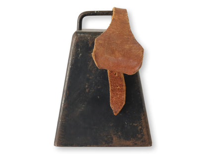 Antique French Cow Bell w/Leather Strap