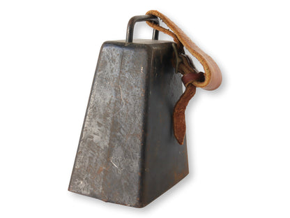 Antique French Cow Bell w/Leather Strap