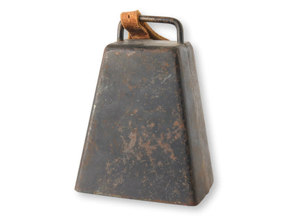 Antique French Cow Bell w/Leather Strap