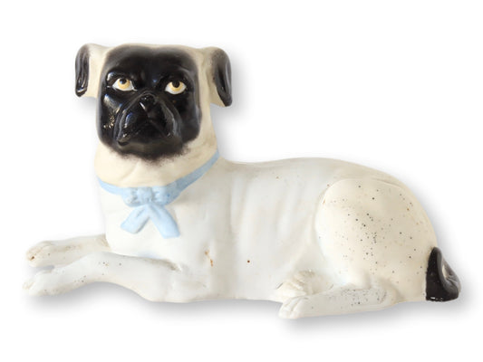 Antique Dresden Porcelain Respite Pug