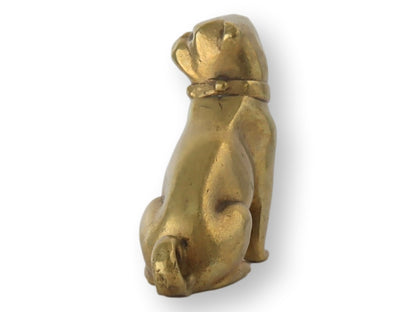 English Antique Brass Pug Dog Paperweight / Figure