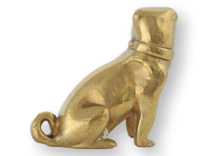 English Antique Brass Pug Dog Paperweight / Figure