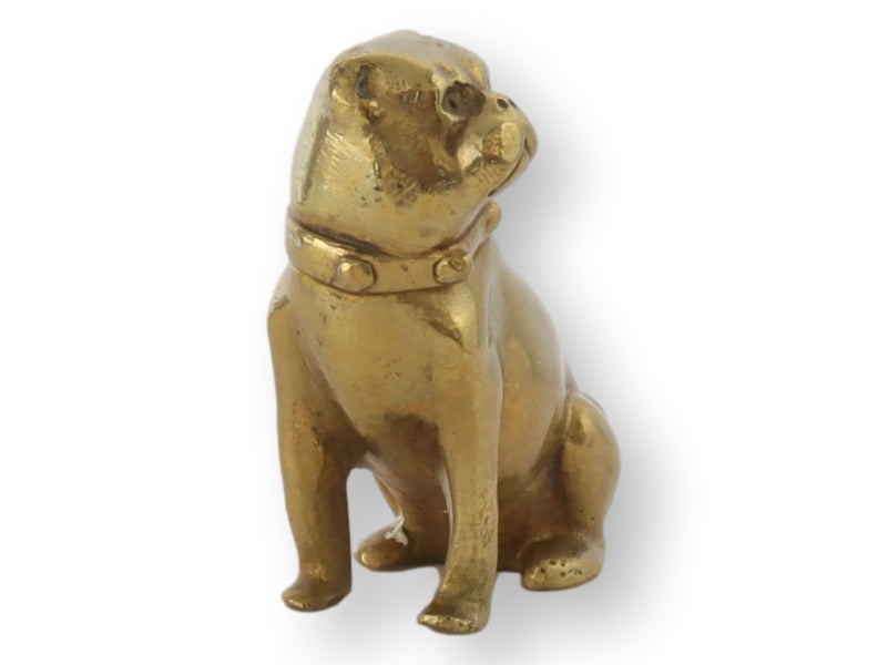 English Antique Brass Pug Dog Paperweight / Figure