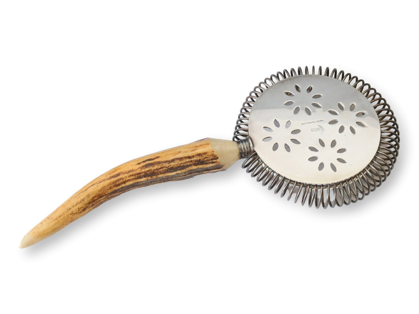 English Stag Horn Cocktail Strainer