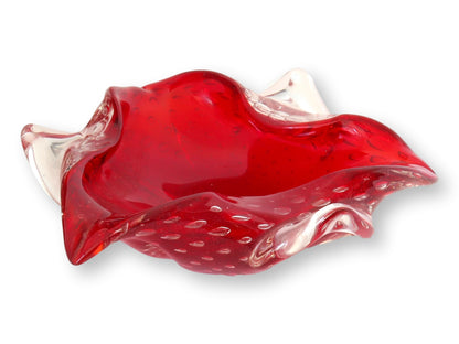 Italian Murano Glass Red Bowl