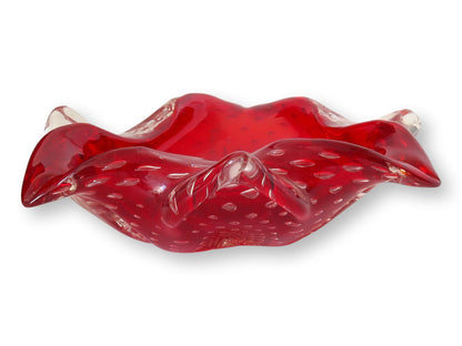 Italian Murano Glass Red Bowl