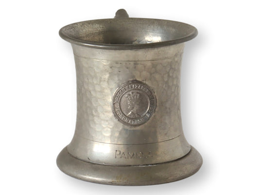 Hammered Pewter Queen Elizabeth Coronation Mug