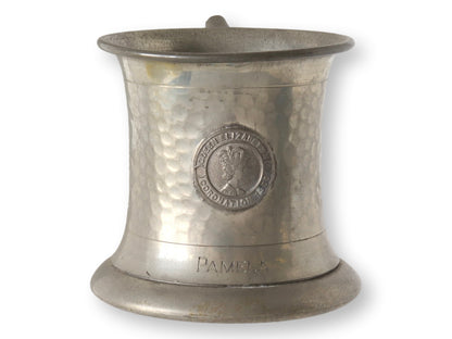 Hammered Pewter Queen Elizabeth Coronation Mug