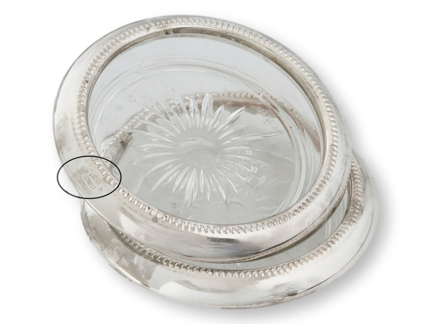 Vintage Italian Silver-Plated Drink Coasters, Set of 8