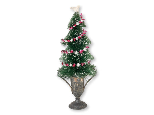 Bottle Brush Tree w/ Antique Barbour Silver-Plate Urn
