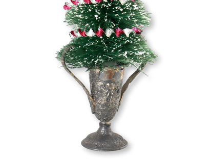 Bottle Brush Tree w/ Antique Barbour Silver-Plate Urn