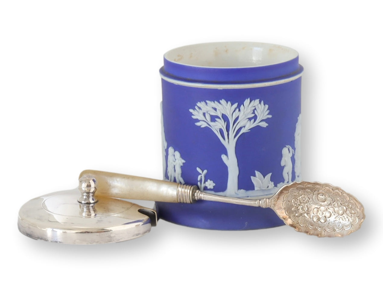 Wedgwood Jasperware Preserves Pot & Jam Spoon