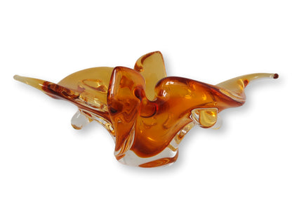 Amber Murano Glass Free Form Bowl