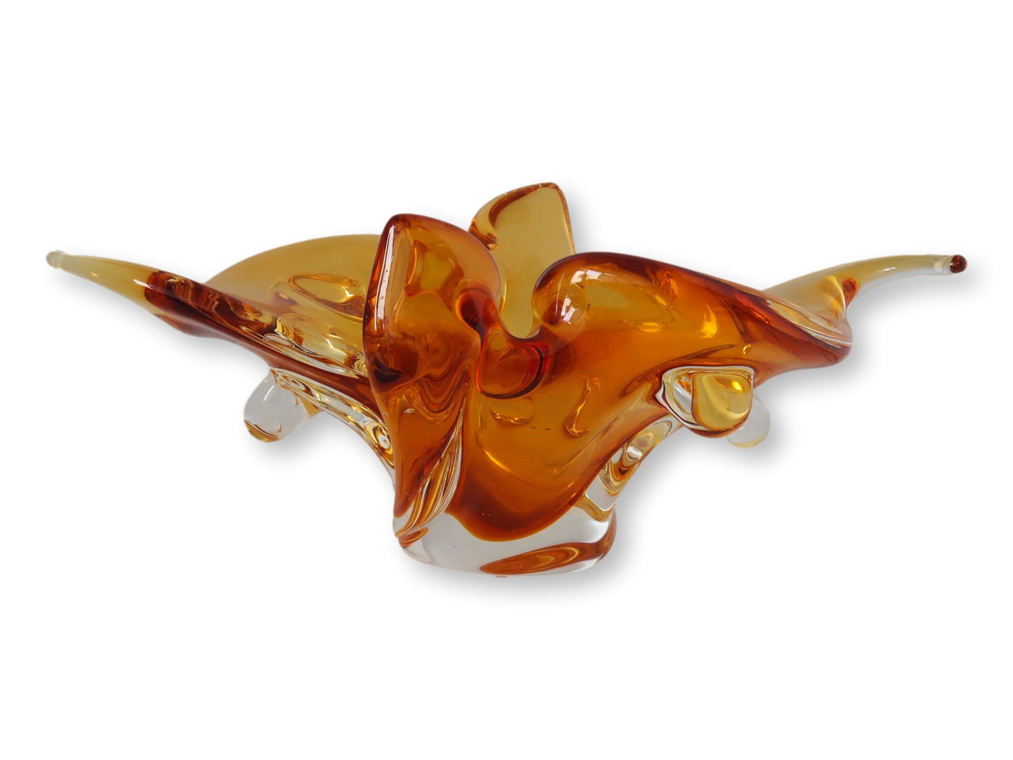 Amber Murano Glass Free Form Bowl