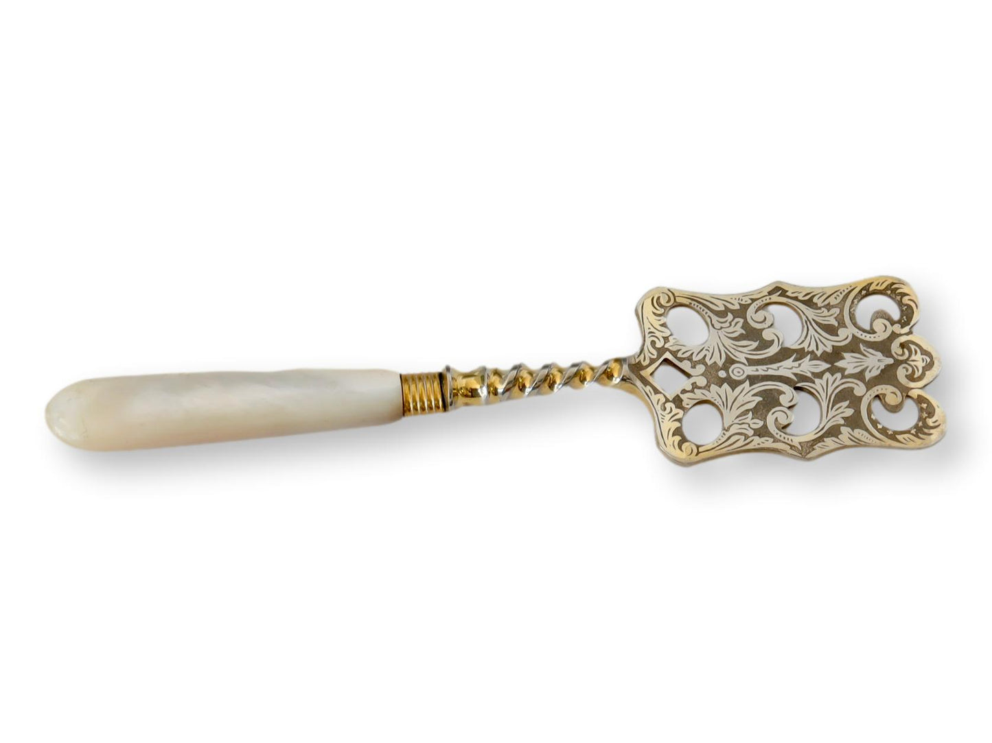Antique English Mother-of-Pearl Handle Petit Four Server, C. 1900