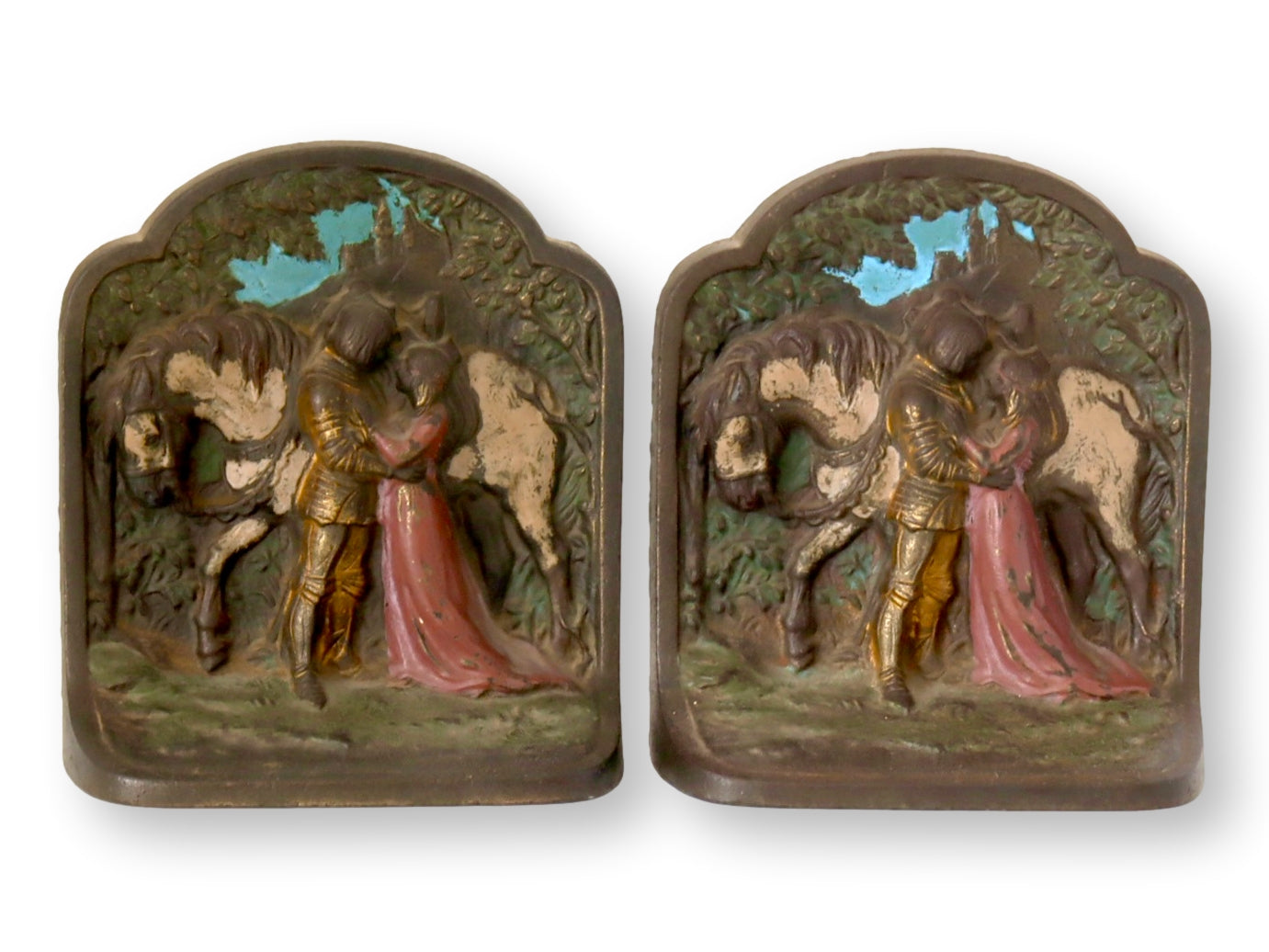 1920s Hubley Cast Iron Romeo & Juliette Bookends