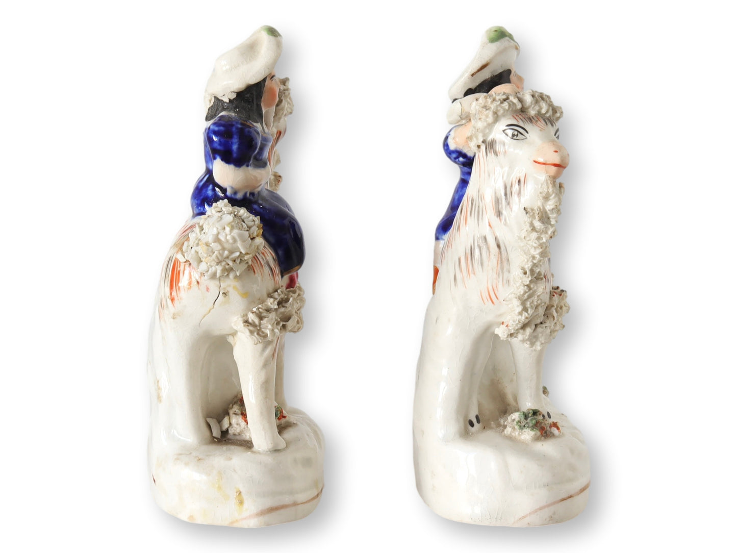 Antique Staffordshire Children on Goats