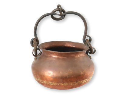 Antique French Hanging Copper Planter