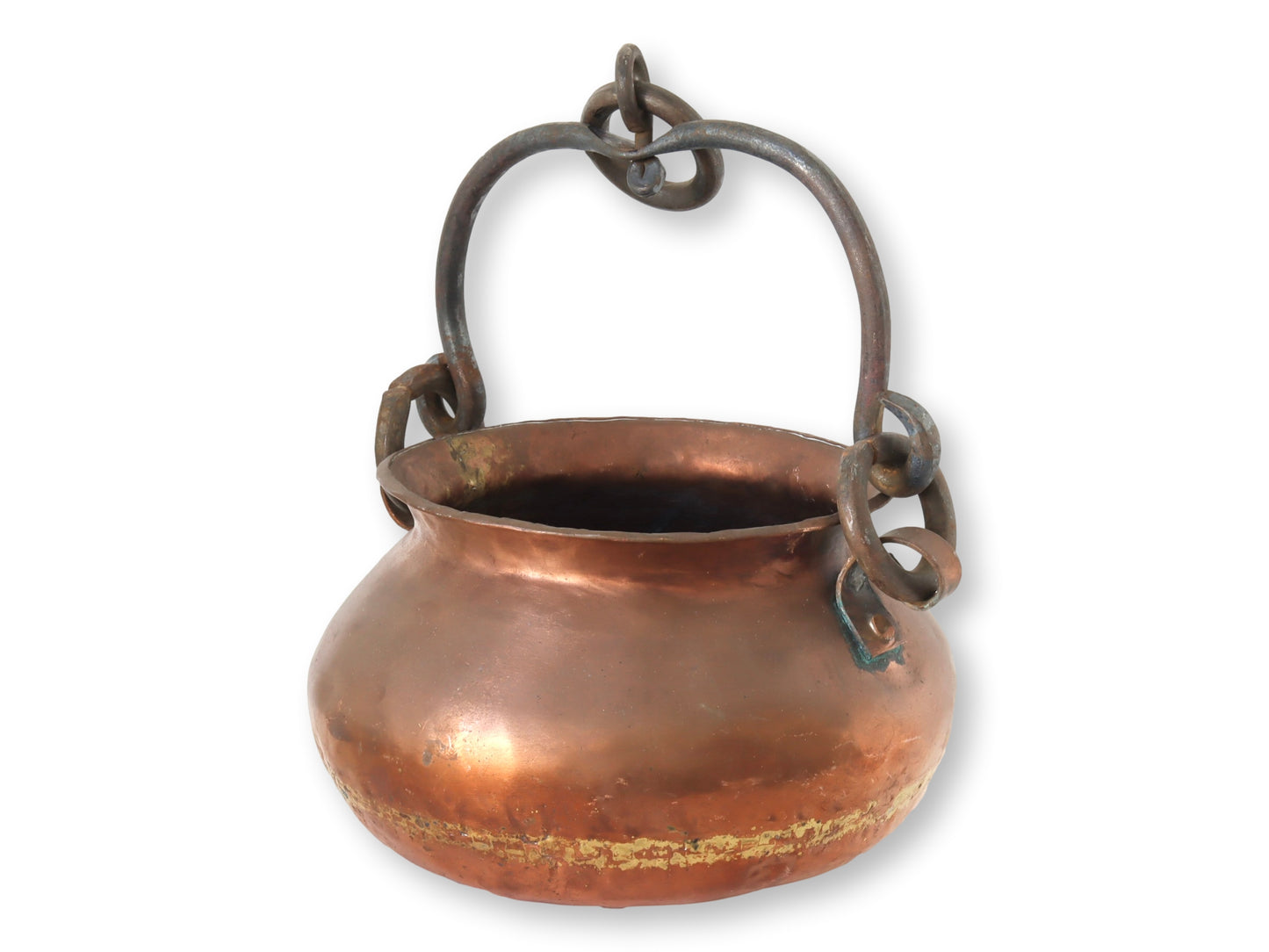 Antique French Hanging Copper Planter