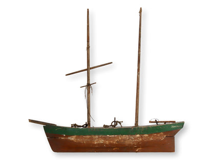 Antique Rustic English Wood Pond Boat