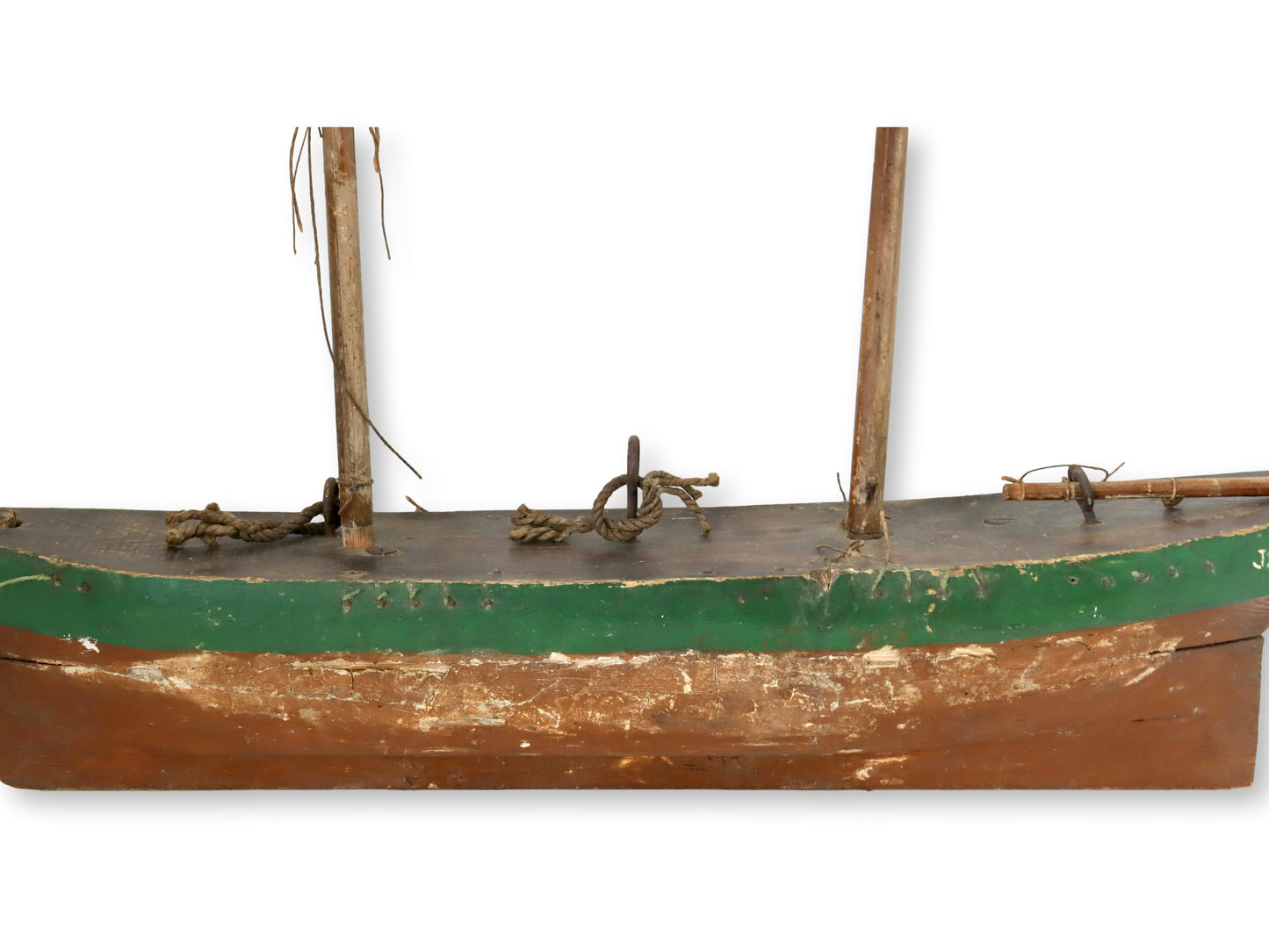 Antique Rustic English Wood Pond Boat