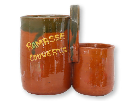 Midcentury French Terra Cotta Utensil Holder