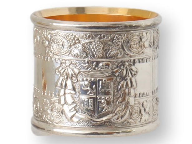 Heavy Silver-Plate Napkin Rings w/Crests