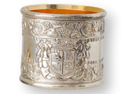 Heavy Silver-Plate Napkin Rings w/Crests