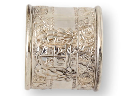 Heavy Silver-Plate Napkin Rings w/Crests