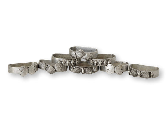 Pewter Seashell Napkin Rings (Set of 6)