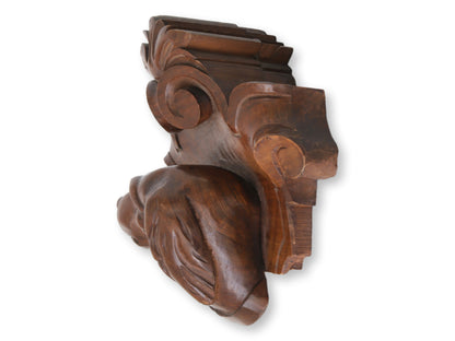 Antique French Carved Dog's Head Wall Plaque