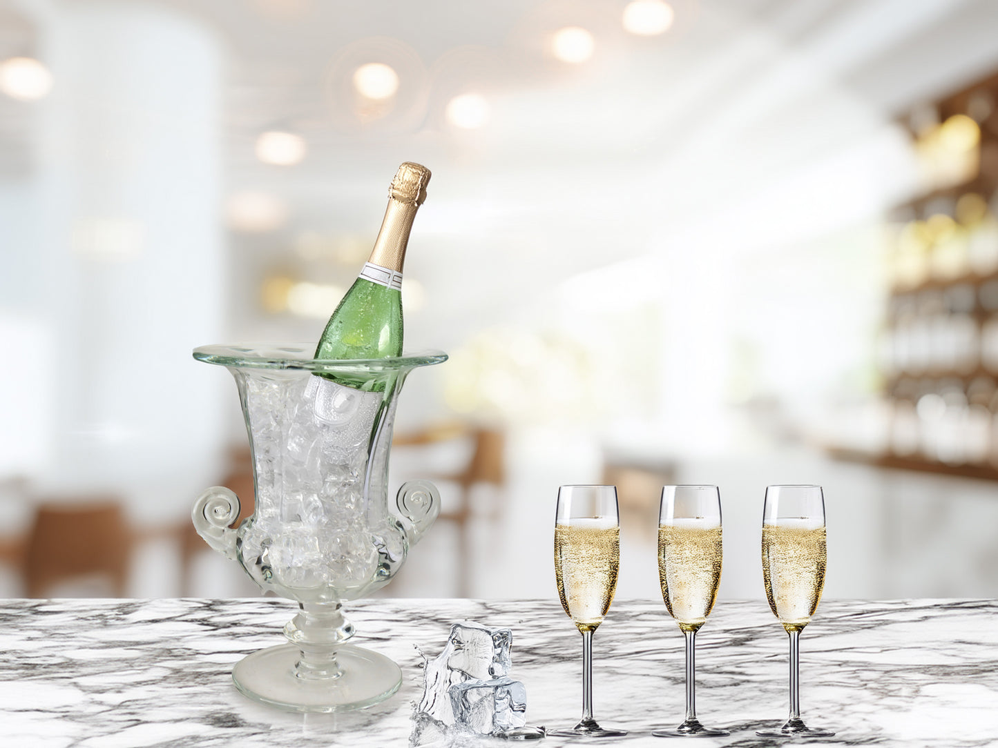 Heavy Hand-Blown Glass Champagne Cooler