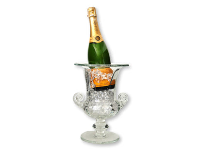 Heavy Hand-Blown Glass Champagne Cooler