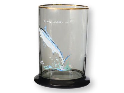 Vintage Ned Smith Tumblers w/Fish, S/6