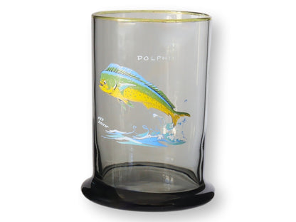Vintage Ned Smith Tumblers w/Fish, S/6