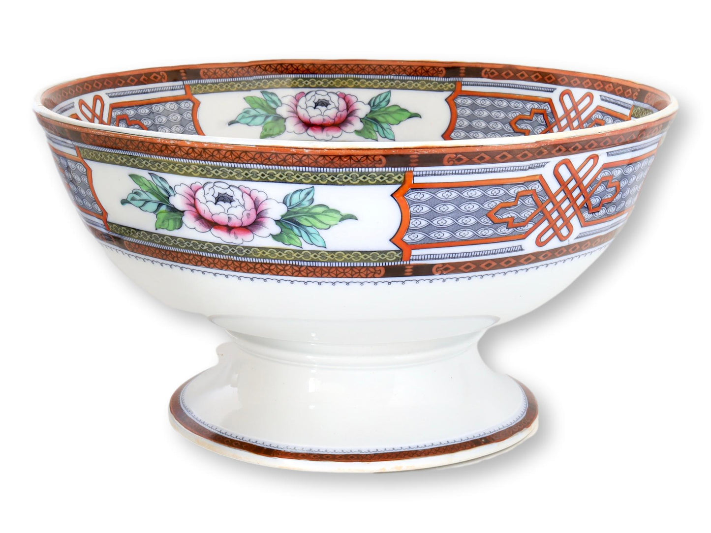 Large English Ironstone Footed Bowl