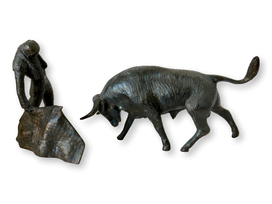 Vintage Bronze Bull & Matador