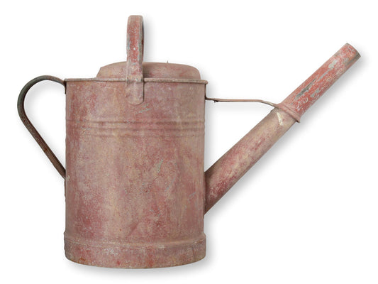 Midcentury French Red Galvanized Metal Watering Can
