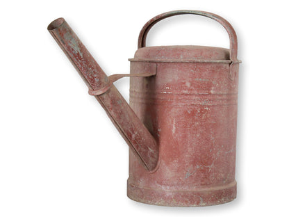 Midcentury French Red Galvanized Metal Watering Can