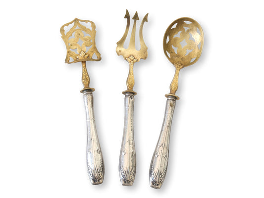 Antique French Gilded Serving Utensils