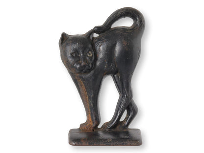 1920s Cast Iron Black Cat Doorstop