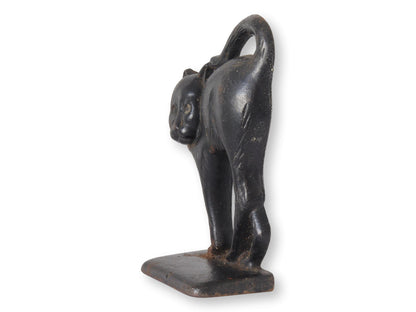 1920s Cast Iron Black Cat Doorstop