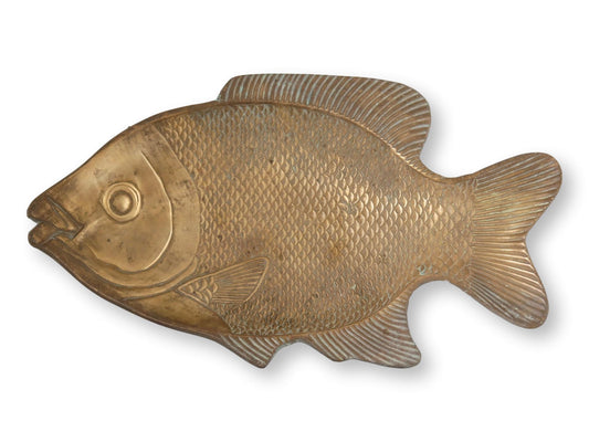 Midcentury Brass Fish Decorative Plate