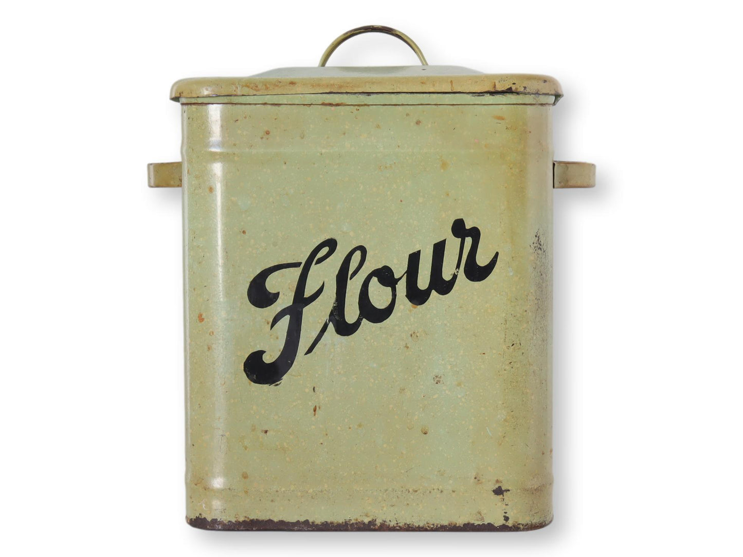 English Enameled Flour Canister