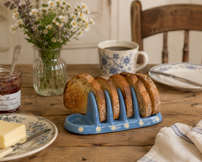 English Blue Polka Dot Toast Rack