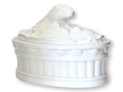 French White Porcelain Rabbit Baking Dish