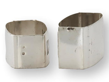 Midcentury French Monsieur & Monsieur Silver-Plate Napkin Rings