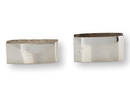 Midcentury French Monsieur & Monsieur Silver-Plate Napkin Rings