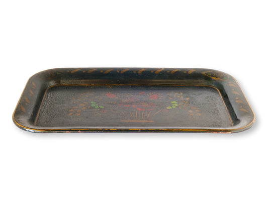 Antique Painted & Gilt Tole Tin Tray