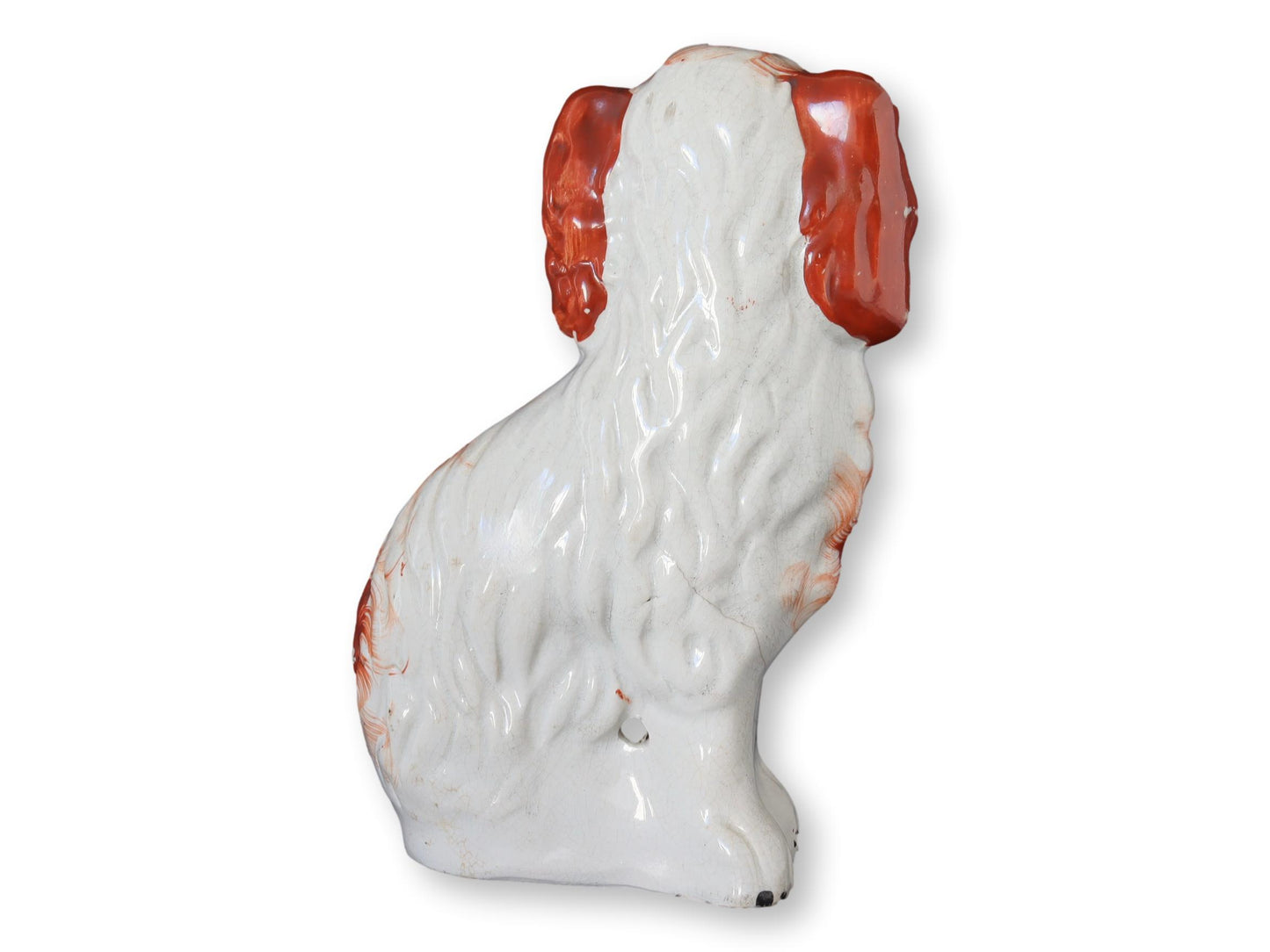 Antique Red & White Staffordshire Dog